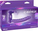 Pipedream Products Fantasy C-Ringz Silicone Double Penetrator Rabbit Purple at $52.99