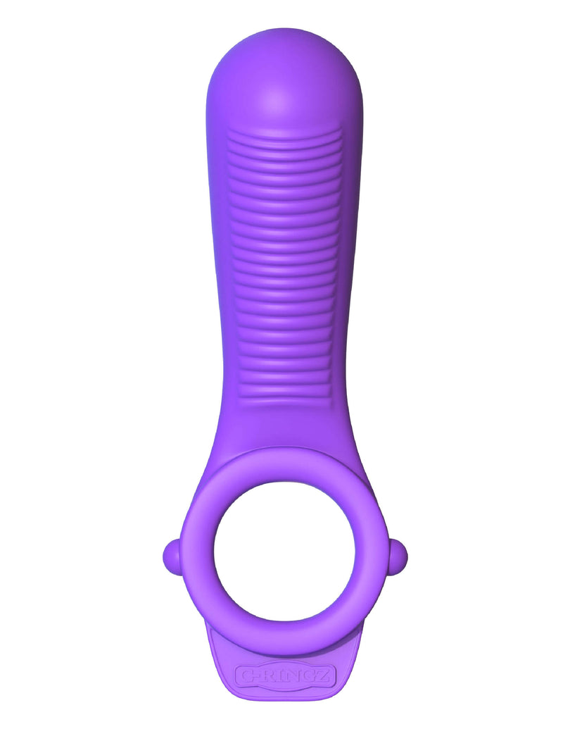 Fantasy C-Ringz Ride N Glide Couples Ring in purple with powerful vibrating bullet for maximum pleasure.