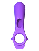 Fantasy C-Ringz Ride N Glide Couples Ring in purple, featuring a powerful vibrating bullet for maximum pleasure