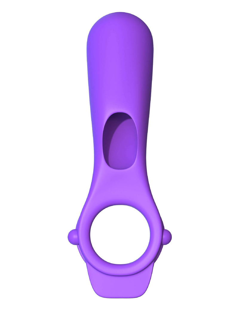 Fantasy C-Ringz Ride N Glide Couples Ring in purple, featuring a powerful vibrating bullet for maximum pleasure