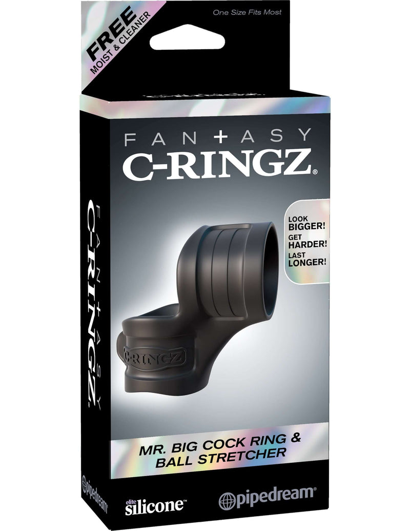 Fantasy C-Ringz Mr. Big Cock Ring and Ball Stretcher Black Packaging