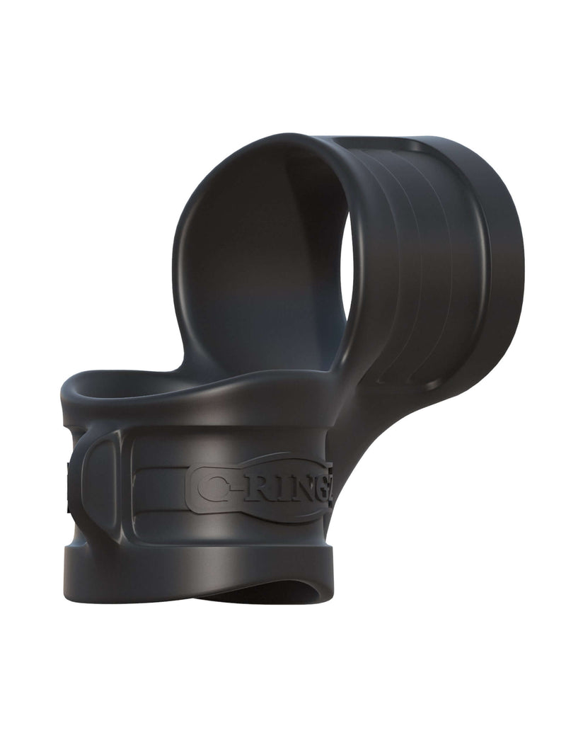 Black Fantasy C-Ringz Mr. Big Cock Ring and Ball Stretcher for increased erection and ball stretching.