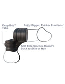 Fantasy C-Ringz Mr. Big Cock Ring and Ball Stretcher in black with easy-grip tabs and soft elite silicone for enhanced erections.