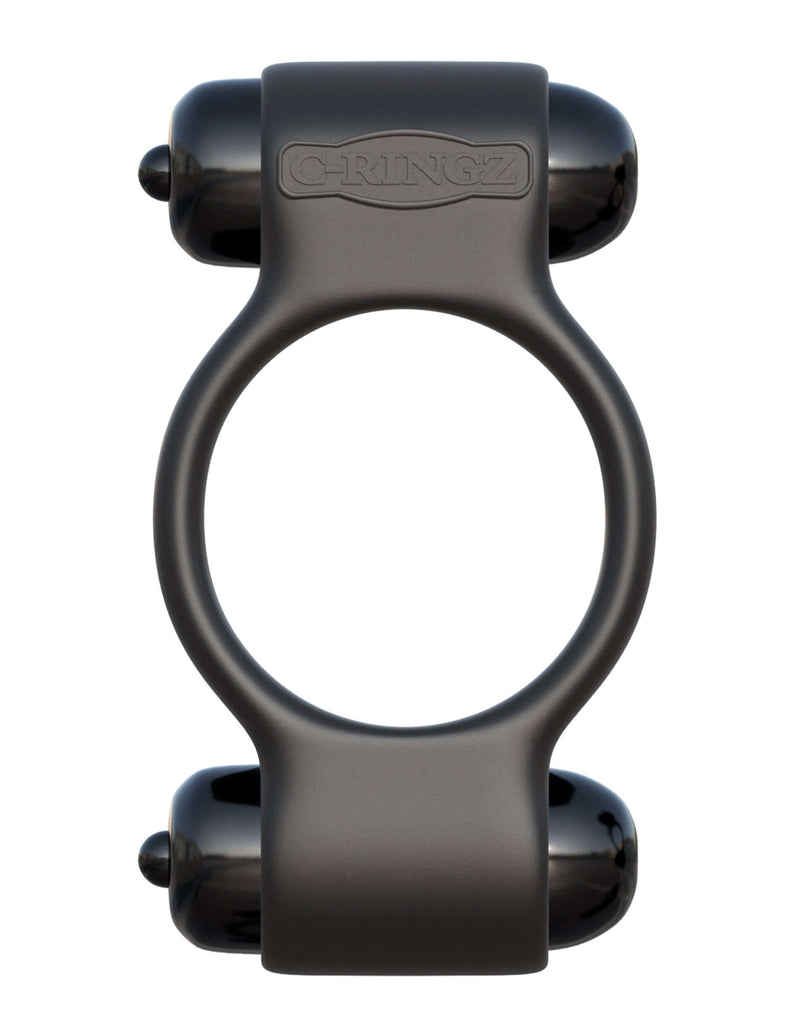 Fantasy C-Ringz Magic Touch Couples Ring - Black Dual Action Vibrating Silicone Ring with Unique Textures for Maximum Comfort and Satisfaction