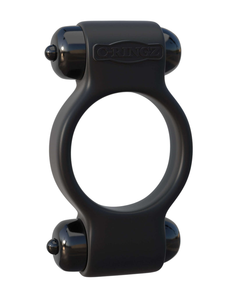 Fantasy C-Ringz Magic Touch Couples Ring Black vibrating ring made from body safe, phthalate free Elite Silicone with dual action.