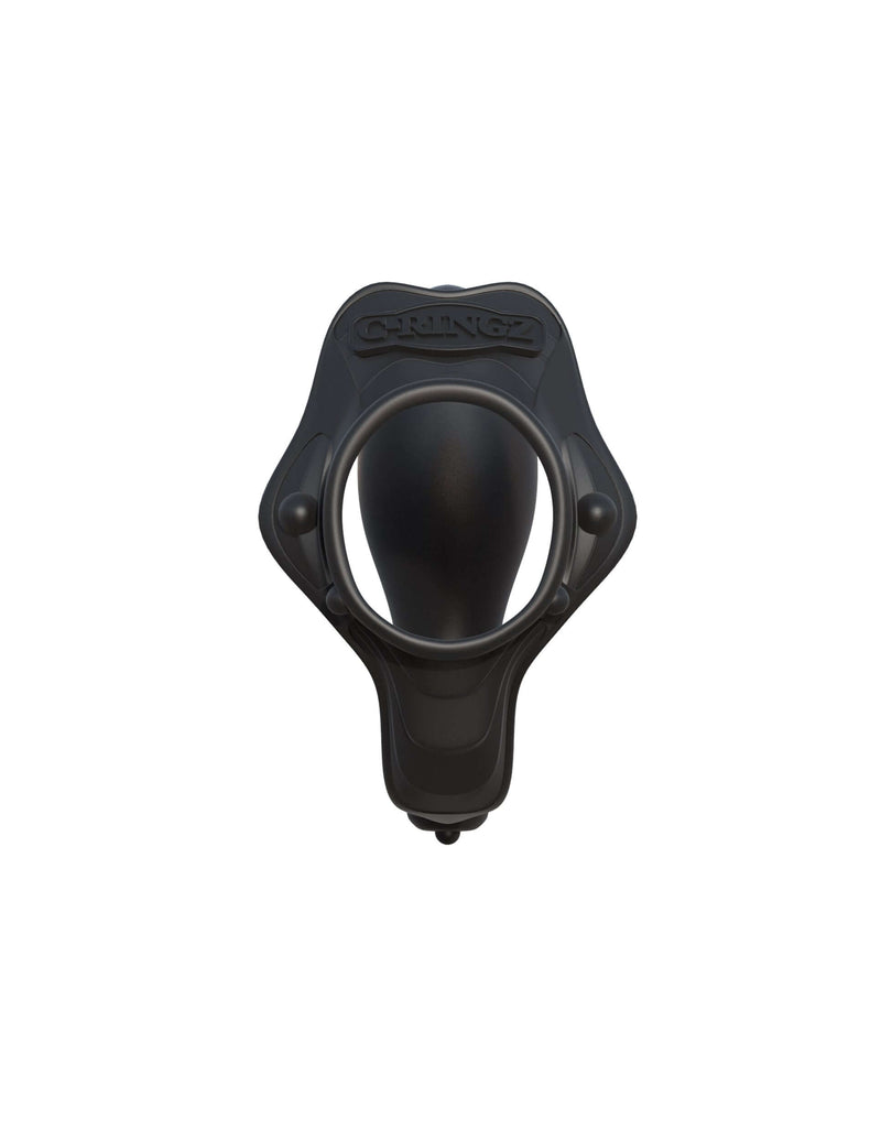 Fantasy C-Ringz Rock Hard Ass Gasm black silicone ring for enhanced performance and prostate stimulation.