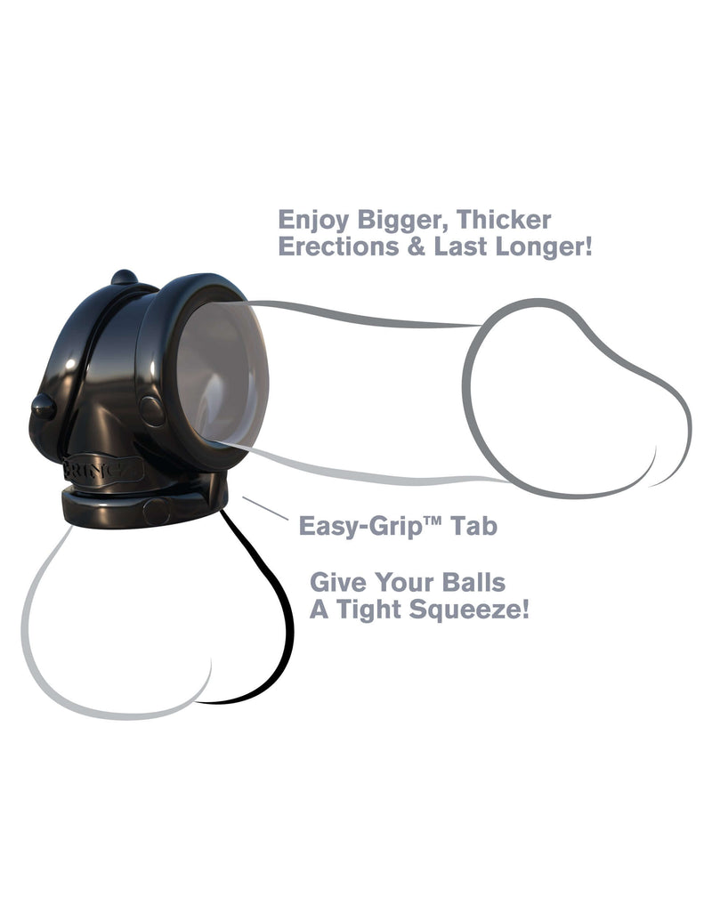 Fantasy C-Ringz Rock Hard Cock Pipe with labeled features for bigger, thicker erections and ball tightening for enhanced performance.