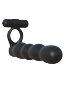 Fantasy C-Ringz Posable Partner Double Penetrator Black with bendable silicone stimulator for double penetration pleasure.