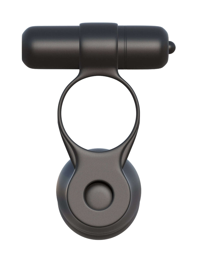 Fantasy C-Ringz Posable Partner Double Penetrator Black made from body-safe Elite Silicone featuring bendable silicone stimulator