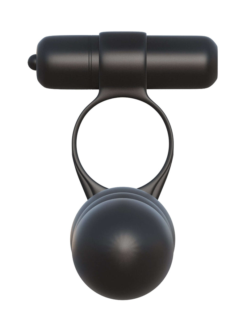 Fantasy C-Ringz Posable Partner Double Penetrator Black - Elite Silicone, Body Safe, Phthalate Free Double Penetrator Sex Toy