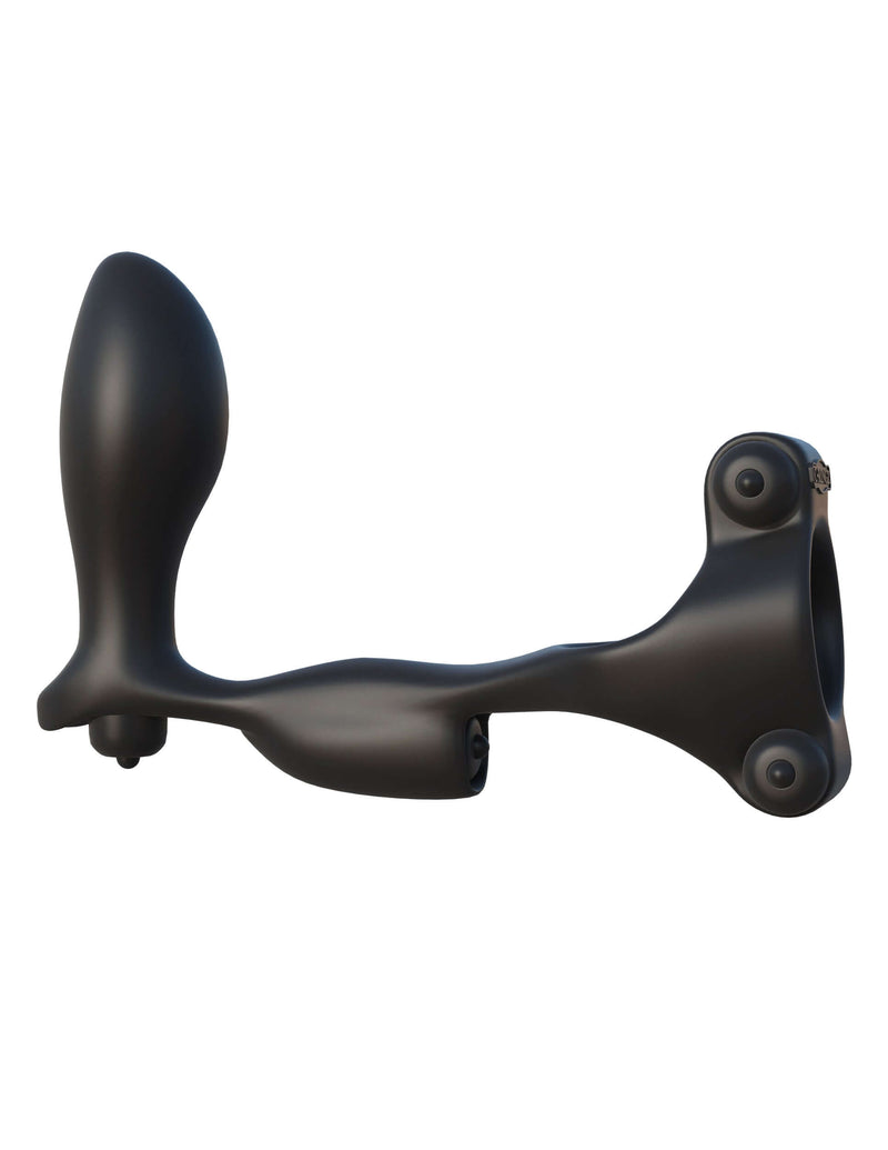 Fantasy C-Ringz Ultimate Ass Gasm Black - Deluxe 4-Vibrator Cock Ring & Prostate Plug for Couples, waterproof and multi-functional.