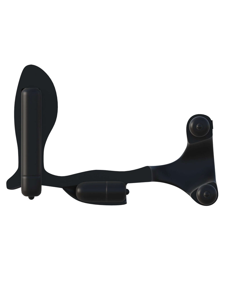 Fantasy C-Ringz Ultimate Ass Gasm deluxe black cock ring and prostate plug with four vibrating bullets for couples