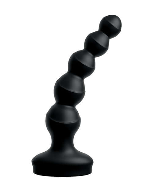 Threesome Wall Banger Beads from Pipedream Products in black, a multi-function vibrating massager designed for solo or partner use.