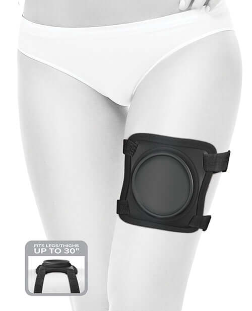 Body Dock Lap Strap Universal Thigh Strap-On with powerful suction design fits legs up to 30 inches for enhanced intimate play.