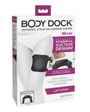 Body Dock Lap Strap Universal Thigh Strap-On with Powerful Suction Design in packaging, from Pipedream Products.