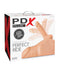 PDX Extreme Plus Perfect Ride Light Skin Tone Beige packaging with posable cock from Pipedream Products