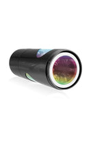 Pipedream Extreme Roto Bator Mouth Rechargeable advanced rotating masturbator in black, showcasing its colorful mouth entrance.