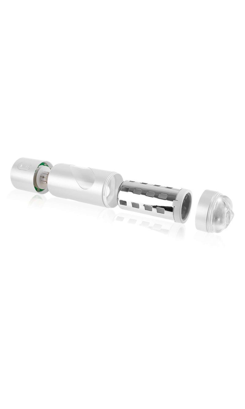 "Pipedream Extreme Toyz Rechargeable Roto Bator Pussy disassembled, showcasing advanced rotating masturbator components for ultimate pleasure experience."