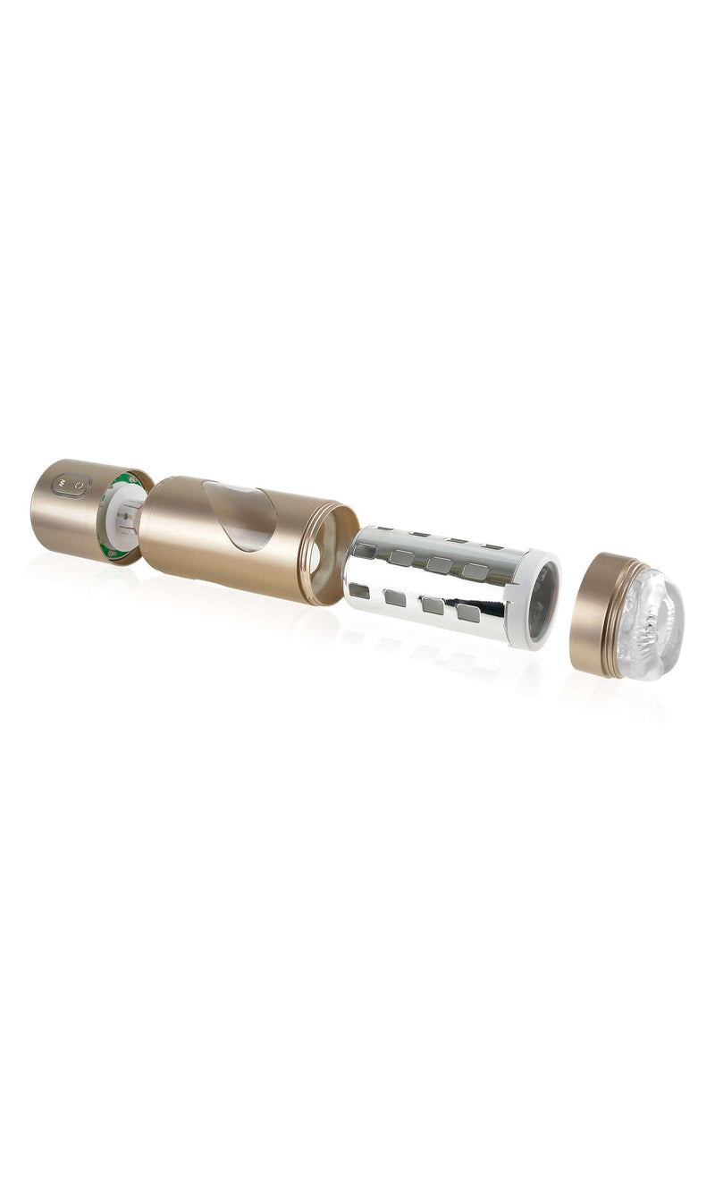 Pipedream Extreme Toyz Rechargeable Roto Bator Ass disassembled view showcasing components and design