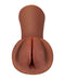 PDX Extreme Wet Pussies Slippery Slit Stroker in Dark Skin Brown for self-lubricating realistic pleasure
