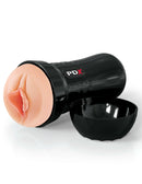 PDX Extreme Wet Pussies Super Luscious Lips Light Stroker, black case with realistic lips, self-lubricating, from Pipedream Products