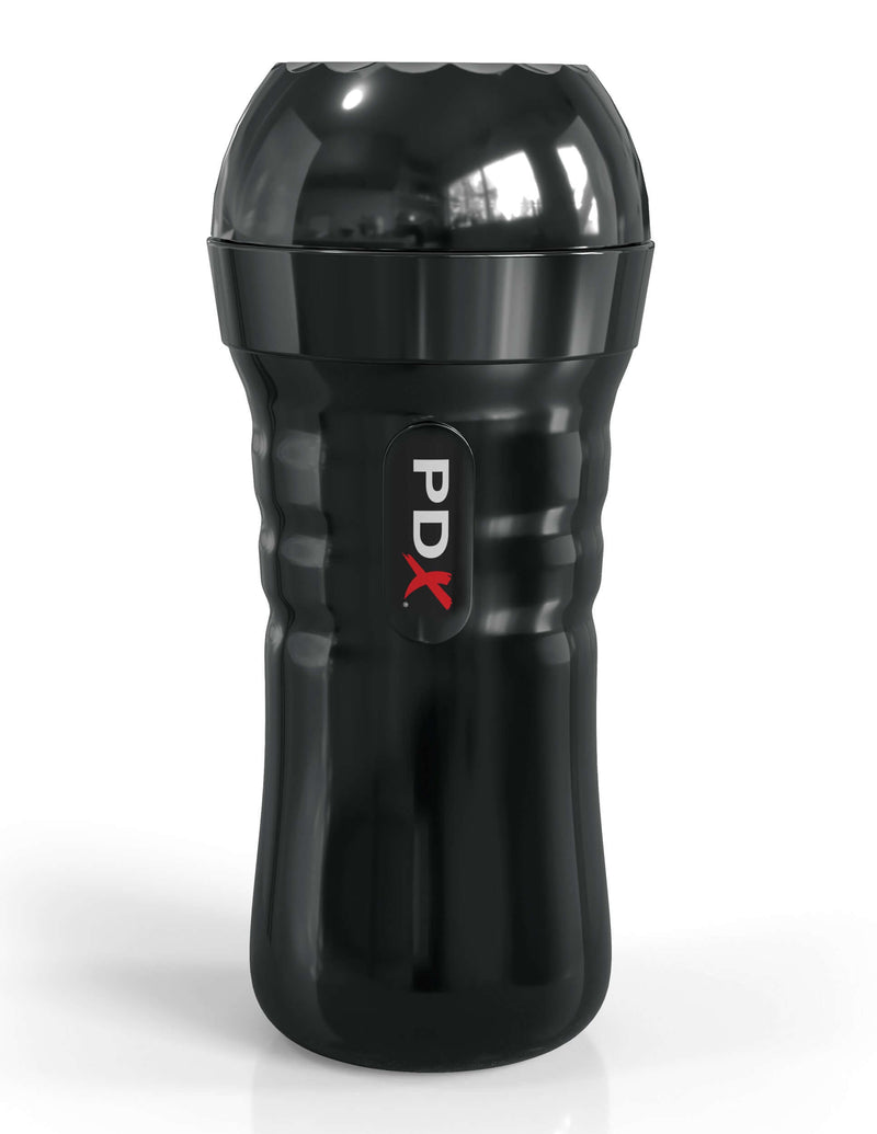PDX Extreme Wet Pussies Super Luscious Lips Light Stroker in sleek black casing with PDX logo.