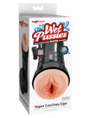 PDX Extreme Wet Pussies Super Luscious Lips Light Stroker packaging showing realistic lips and self-lubricating feature