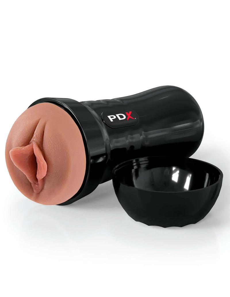 PDX Extreme Wet Pussies Super Luscious Lips Brown Stroker - self-lubricating, realistic stroker for ultimate pleasure by Pipedream Products
