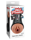 Pipedream Products PDX Extreme Wet Pussies Super Juicy Snatch Self-Lubricating Stroker in Dark Brown Packaging