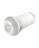 PDX Extreme Wet Stroker Slide and Glide Frosted Clear Masturbator, self-lubricating design for ultimate pleasure