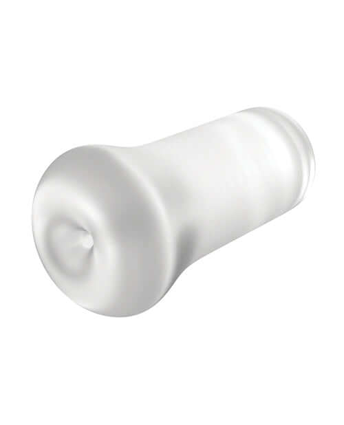 PDX Extreme Wet Stroker Slide and Glide Frosted Clear Masturbator, self-lubricating design for ultimate pleasure
