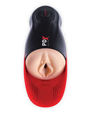PDX Elite Fuck-O-Matic Realistic Stroker Masturbator with powerful suction and vibrant red base for heightened solo sex sessions