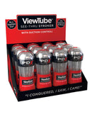 PDX Elite View Tube See Thru Stroker Display 12 Count with Suction Control from Pipedream Products in retail packaging.