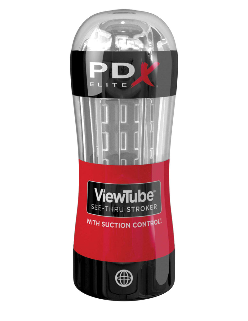 PDX Elite ViewTube See Thru Stroker with suction control in packaging.