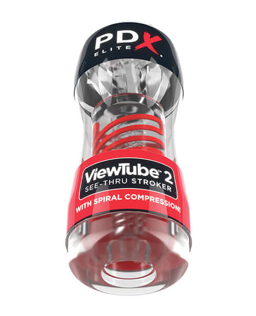 PDX Elite ViewTube2 See-Thru Stroker Visual Stimulation Spiral Compression Transparent Sleeve