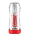 PDX Elite ViewTube2 See-Thru Stroker for visual stimulation with transparent sleeve and red base