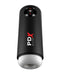 PDX Elite Moto Milker Penis Stroker with intermittent thrusting and powerful vibrations in a sleek black design for enhanced solo play.