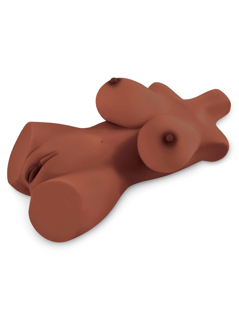 Pipedream PDX Plus Perfect 10 Torso Masturbator Brown with realistic details and Fanta Flesh TPE material.