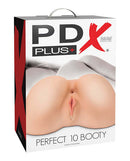 PDX Plus Perfect 10 Booty Masturbator Light Skin Tone packaging by Pipedream Products