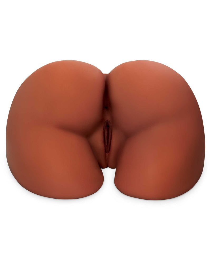 PDX Plus Perfect Ass XL Brown Masturbator showcasing realistic Fanta Flesh texture and dual pleasure holes