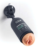 PDX Plus Discreet Stroker Shower Therapy Milk Me Honey Light Shade attached to a shower wall