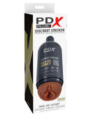 PDX Plus Discreet Stroker Shower Therapy in Brown packaging showing realistic design and functionality