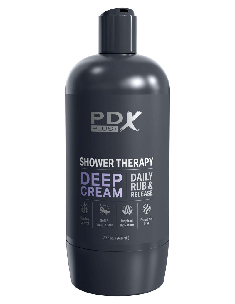 PDX Shower Therapy Deep Cream Frosted discrete shampoo bottle for men's pleasure by Pipedream Products