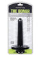 Perfect Fit The Boner Black Dildo with Suction Cup in packaging, 8" insertable length, 5.5" circumference, versatile adult toy.