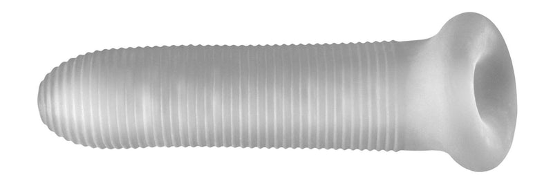 Perfect Fit Fat Boy Micro Ribbed Sheath 6.5" clear textured sleeve for enhanced pleasure and performance.