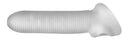 Perfect Fit Fat Boy Micro Ribbed Sheath 6.5 inches in clear, soft SilaSkin material for enhanced pleasure and performance.