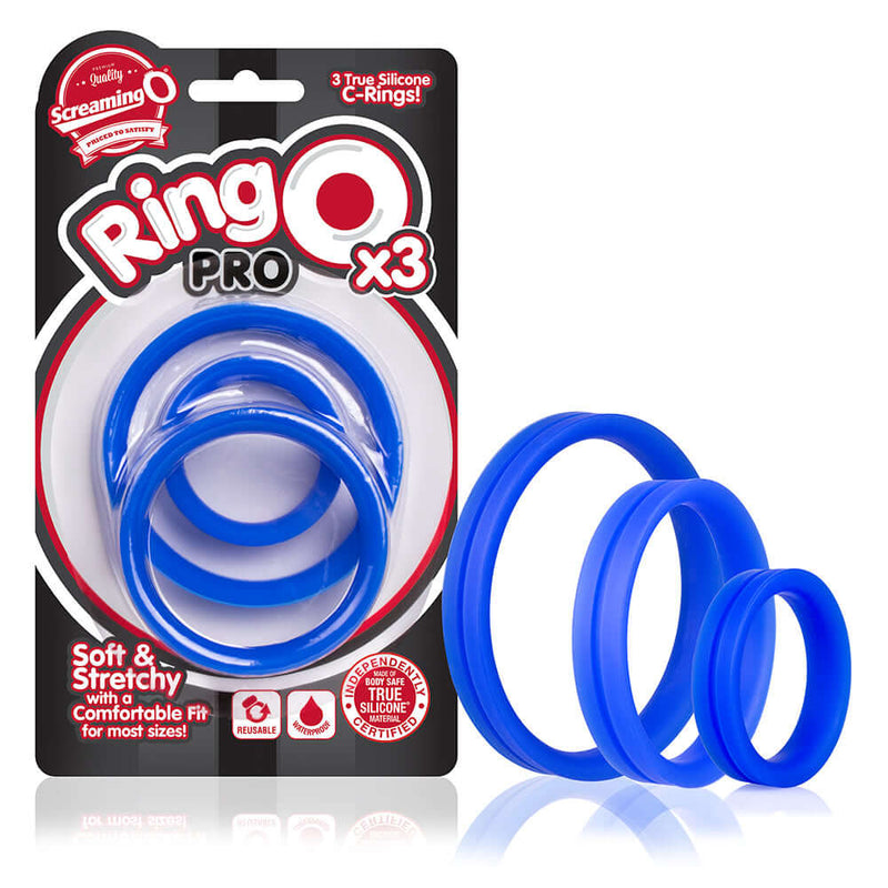 Screaming O Screaming O RingO Pro X3 3 True Silicone Cock Rings at $7.99