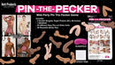 Pin the Pecker Party Game by Hott Products Unlimited with double naughty target posters, blindfold, and 24 precut pieces for a fun party night