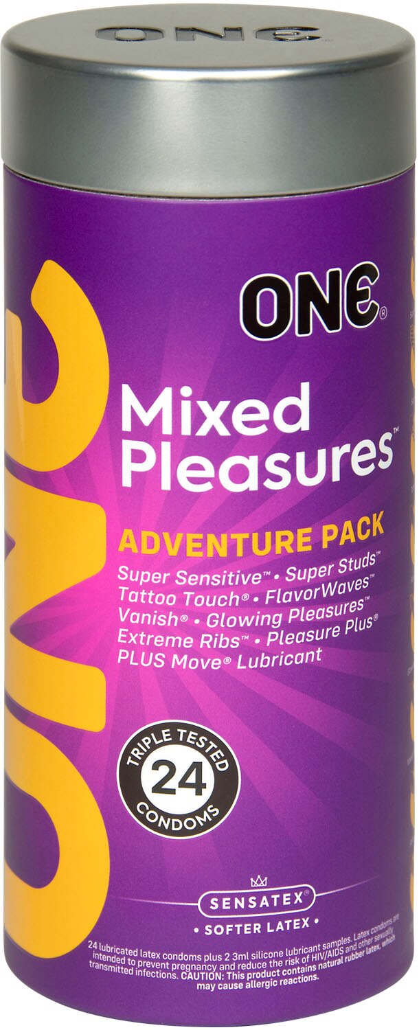 Paradise Products One Mixed Pleasures 24 Pack Latex Condoms at $19.99