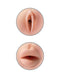 Pipedream Extreme Toyz Tight Grip Pussy & Mouth Masturbator in Beige and White showing realistic entry points
